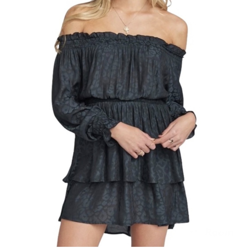 Show Me Your MuMu Off Shoulder Cheetah Print Mini Dress. Size S